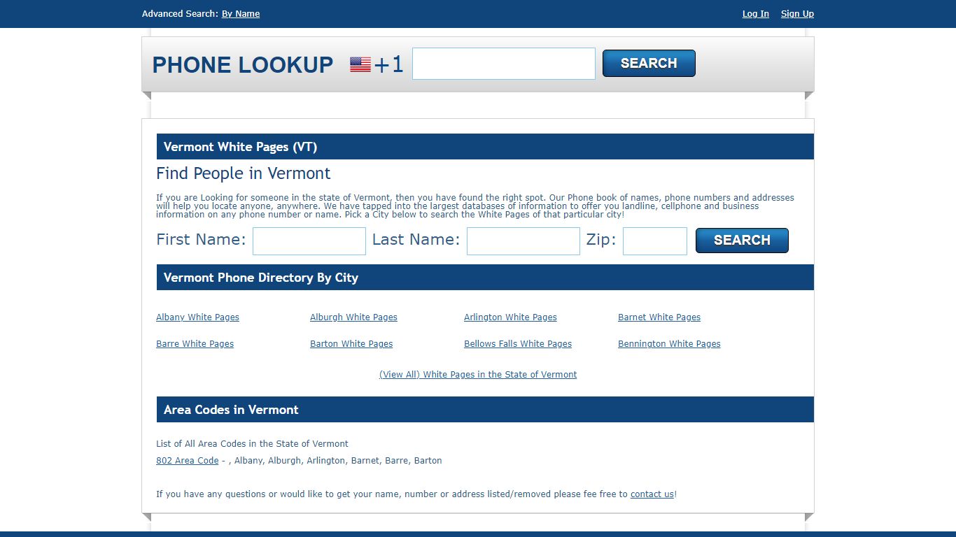 Vermont White Pages - VT Phone Directory Lookup